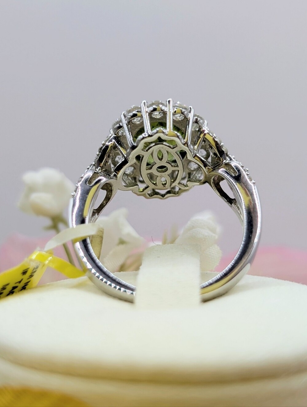 4.95ctw Hebei Peridot & Cambodian Zircon Platinum Plated 925 Silver - Picture 4 of 9